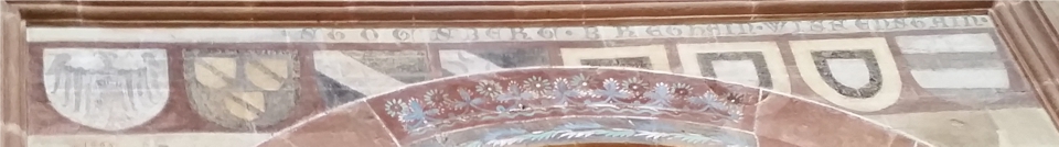 Wappenfries in Maulbronn, Nordseite, 1. von Westen